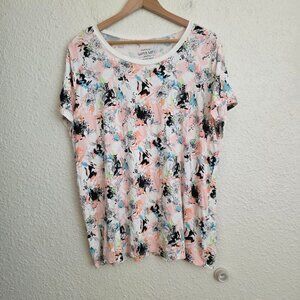 Torrid Super Soft Knit Crew Neck Floral Print Short Sleeve Shirt Women's Size 3X